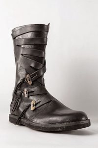 VARYAG, VYSOKÉ KOŽENÉ BOTY, VIKING - ČERNÉ - VIKINSKÉ A SLOVANSKÉ BOTY - MÓDA
