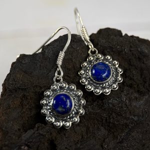 LAZIO, STŘÍBRNÉ ANTICKÉ NÁUŠNICE, LAPIS LAZULI, AG 925/1000 - NÁUŠNICE - STŘÍBRNÉ ŠPERKY