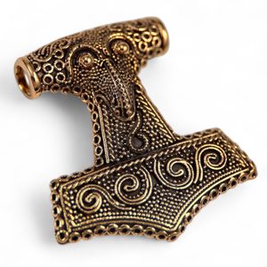 VELKÉ HAVRANÍ THOROVO KLADIVO, KABARA, ŠVÉDSKO, BRONZ - PŘÍVĚSKY - ŠPERKY