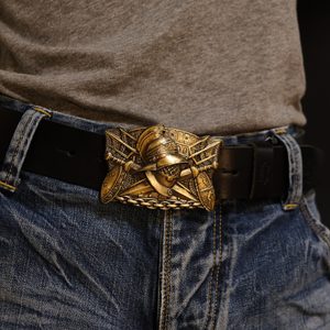 GLADIATOR, PŘEZKA NA OPASEK, MOSAZ - SPONY A KOVÁNÍ - SEDLÁŘSTVÍ