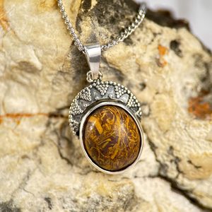 LUNULA, HADÍ JASPIS, STŘÍBRNÝ PŘÍVĚSEK, AG 925/1000 - PŘÍVĚŠKY S KAMENY, STŘÍBRO - STŘÍBRNÉ ŠPERKY