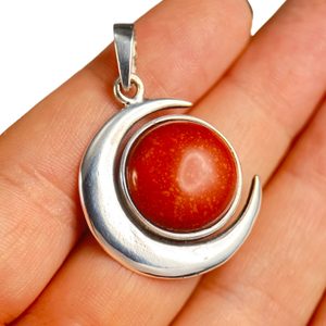 LUNA A SLUNCE, STŘÍBRNÝ PŘÍVĚSEK S JASPISEM, AG 925 - PŘÍVĚSKY - STŘÍBRNÉ ŠPERKY