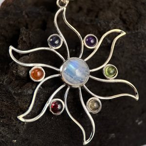 CHAKRA, STŘÍBRNÝ PŘÍVĚSEK S KAMENY AG 925/1000 - PŘÍVĚSKY - STŘÍBRNÉ ŠPERKY
