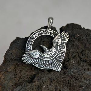 HUGINN A MUNINN, VIKINSKÝ STŘÍBRNÝ PŘÍVĚSEK, AG 925 - PŘÍVĚSKY - STŘÍBRNÉ ŠPERKY