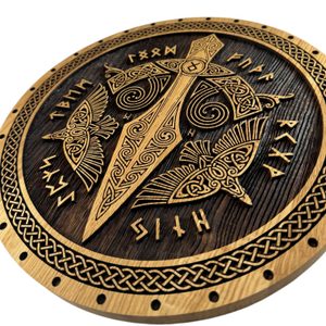 GUNGNI, HUGINN A MUNINN, DŘEVĚNÝ NÁSTĚNNÝ OBRAZ 32CM - DŘEVĚNÉ OBRAZY - HOME DECOR