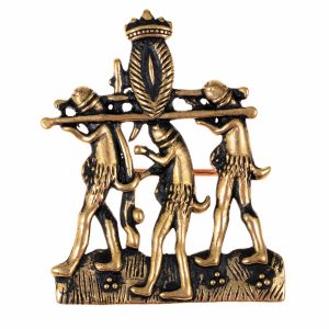 PRŮVOD FALŮ, STŘEDOVĚKÝ POUTNICKÝ PŘÍVĚSEK, BRONZ - BROŽE A KNOFLÍKY - ŠPERKY