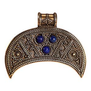 SLOVANSKÝ POHANSKÝ ŠPERK - LUNICE, BRONZ, LAPIS LAZULI - PŘÍVĚSKY - ŠPERKY