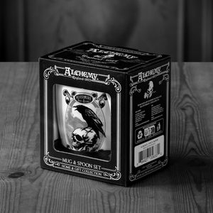 POE'S RAVEN: HRNEČEK A LŽIČKA, ALCHEMY ENGLAND - POHÁRY A HRNKY - HOME DECOR