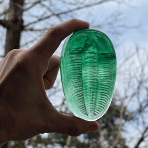 SKLENĚNÉ TĚŽÍTKO TRILOBIT, ZELENÁ - SKLENĚNÉ VÝROBKY - HOME DECOR