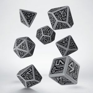 DWARVEN GREY AND BLACK, SADA TRPASLIČÍCH RPG HRACÍCH KOSTEK - HRACÍ KOSTKY - HRY A KNIHY