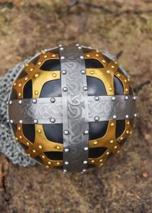 VIKINGSKÁ BRÝLOVÁ HELMA S KROUŽKOVÝM LÍMCEM - VIKINSKÉ PŘILBY - ZBROJE