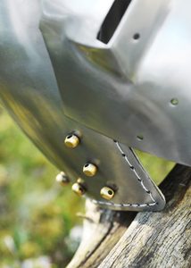 NĚMECKÝ BASCINET KLAPPVISOR, STŘEDOVĚKÁ PŘILBA, 2 MM PLECH - STŘEDOVĚKÉ PŘILBY - ZBROJE