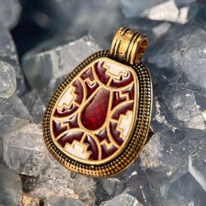 CLOISONNÉ - MEROVEJSKÝ BRONZOVÝ PŘÍVĚSEK - PŘÍVĚSKY - ŠPERKY