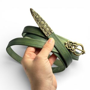 OPASEK VIKINGSKÝ, FROJEL, ŠVÉDSKO, ZELENÝ - OPASKY Z KŮŽE - SEDLÁŘSTVÍ