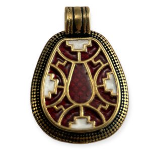 CLOISONNÉ - MEROVEJSKÝ BRONZOVÝ PŘÍVĚSEK - PŘÍVĚSKY - ŠPERKY