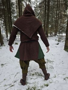 VIKINGSKÁ KÁPĚ, PODŠITÁ, VLNA A LEN - PÁNSKÉ ODĚVY - MÓDA
