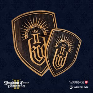 DŘEVĚNÝ ŠTÍT NA STĚNU, MALÝ, KINGDOM COME: DELIVERANCE 2 - KINGDOM COME: DELIVERANCE II