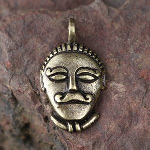 KELTSKÁ HLAVA, MŠECKÉ ŽEHROVICE, PŘÍVĚŠEK, ZINEK, STAROMOSAZ - VŠECHNY AMULETY, VLASTNÍ VÝROBA - ŠPERKY
