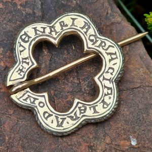 STŘEDOVĚKÁ BROŽ, ROK 1300, FRANCIE ČI ANGLIE, BRONZ - BROŽE A KNOFLÍKY - ŠPERKY