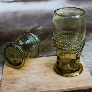 ARCADA, SKLENICE, ZELENÉ SKLO - SADA 2 KUSY 15 CM - HISTORICKÉ SKLO - STOLOVÁNÍ