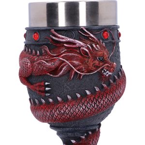ČÍNSKÝ ČERVENÝ DRAK, POHÁR, 20 CM - POHÁRY A HRNKY - HOME DECOR