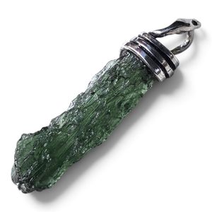 OBERUS, silver pendant with Czech Moldavite Ag 925