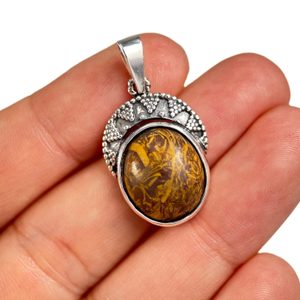 LUNULA, HADÍ JASPIS, STŘÍBRNÝ PŘÍVĚSEK, AG 925/1000 - PŘÍVĚŠKY S KAMENY, STŘÍBRO - STŘÍBRNÉ ŠPERKY