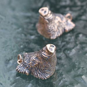 DIVOČÁK - KANEC, MASIVNÍ AMULET KANČÍ HLAVA BRONZ - PŘÍVĚSKY - ŠPERKY