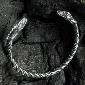 JÖRMUNGANDR, VIKINGSKÝ HAD, STŘÍBRNÝ NÁRAMEK, AG 925 - NÁRAMKY - STŘÍBRNÉ ŠPERKY