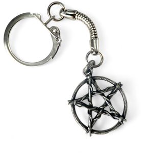 PENTAGRAM KLÍČENKA, ZINEK STAROSTŘÍBRO - KLÍČENKY Z KOVU - ŠPERKY