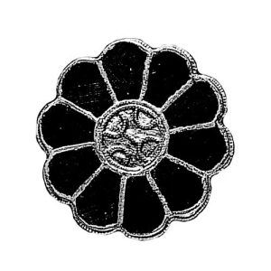 MEROVEJSKÁ RŮŽICOVÁ BROŽ, BRONZ - BROŽE A KNOFLÍKY - ŠPERKY