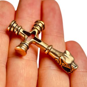 FENRIR, ISLANDSKÝ VLČÍ KŘÍŽ, AMULET, BRONZ - PŘÍVĚSKY - ŠPERKY