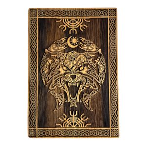 VLK FENRIR - VIKING, DŘEVĚNÝ NÁSTĚNNÝ OBRAZ 21X30CM - DŘEVĚNÉ OBRAZY - HOME DECOR