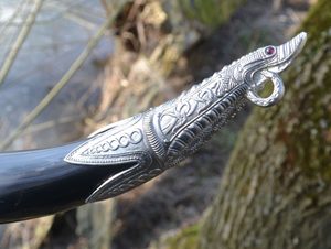 GUNNAR, VIKINGSKÝ KRÁLOVSKÝ KRAVSKÝ ROH, 0.4 L - ROHY NA PITÍ - STOLOVÁNÍ