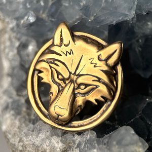VLK, OZDOBNÝ NÝTEK, BRONZ - SPONY A KOVÁNÍ - SEDLÁŘSTVÍ