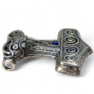 SCANIA - THOROVO KLADIVO, STŘÍBRNÝ PŘÍVĚSEK, AG 925 A LAPIS LAZULI - PŘÍVĚSKY - STŘÍBRNÉ ŠPERKY