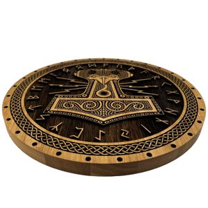 MJÖLLNIR - THOROVO KLADIVO, DŘEVĚNÝ NÁSTĚNNÝ OBRAZ 32CM - DŘEVĚNÉ OBRAZY - HOME DECOR
