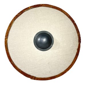 KULATÝ VIKINSKÝ ŠTÍT, PŘEKLIŽKA, LEN, SUROVÁ KŮŽE 70CM - VIKINSKÉ ŠTÍTY - ZBROJE