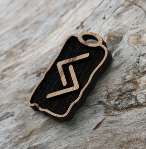JERA, DŘEVĚNÝ AMULET - RUNA - RUNY - ŠPERKY