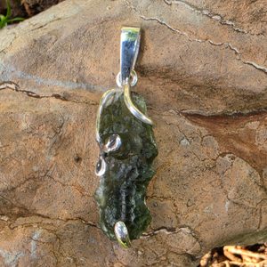 Silver Pendant with Moldavite, Ag 925