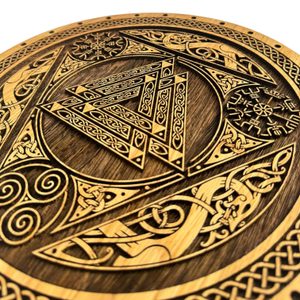VALKNUT, DŘEVĚNÝ NÁSTĚNNÝ OBRAZ 32CM - DŘEVĚNÉ OBRAZY - HOME DECOR