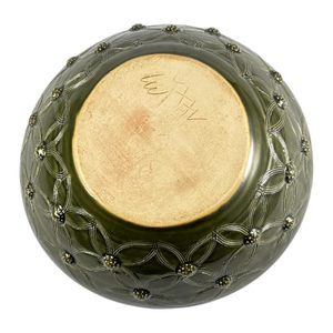 KERAMICKÁ MÍSA NA OVOCE ZELENÁ - STŘEDOVĚKÁ - HISTORICKÁ KERAMIKA - STOLOVÁNÍ