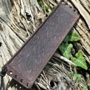 NÁRAMEK - VIKINGSKÉ MOTIVY, HNĚDÝ - NÁRAMKY Z KŮŽE - SEDLÁŘSTVÍ