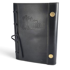 Notizbuch aus Leder, unliniert, schwarz