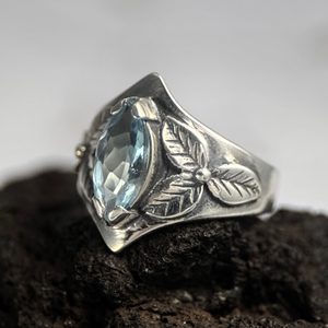 SHAMROCK, STŘÍBRNÝ PRSTEN, TOPAZ, AG 925 - PRSTENY - STŘÍBRNÉ ŠPERKY