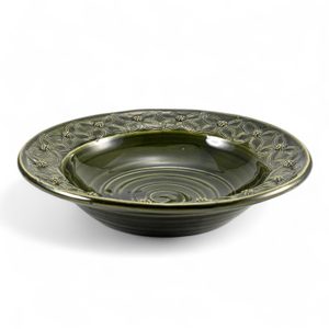 TALÍŘ KERAMICKÝ ZELENÝ - STŘEDOVĚKÝ - HISTORICKÁ KERAMIKA - STOLOVÁNÍ