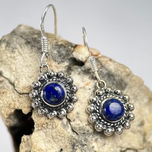 LAZIO, STŘÍBRNÉ ANTICKÉ NÁUŠNICE, LAPIS LAZULI, AG 925/1000 - NÁUŠNICE - STŘÍBRNÉ ŠPERKY
