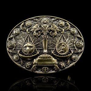 Libra Belt Buckle - Scales, Brass