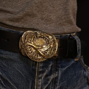 JORMUNGAND, PŘEZKA NA OPASEK, MOSAZ - SPONY A KOVÁNÍ - SEDLÁŘSTVÍ