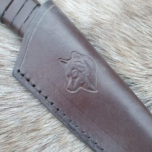 KOŽENÁ POCHVA NŮŽ - VLK - PŘÍSLUŠENSTVÍ PRO NOŽE - ZBRANĚ